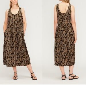 Everlane The Poplin Summer Dress In Tiger Stripe Print Size XS EUC